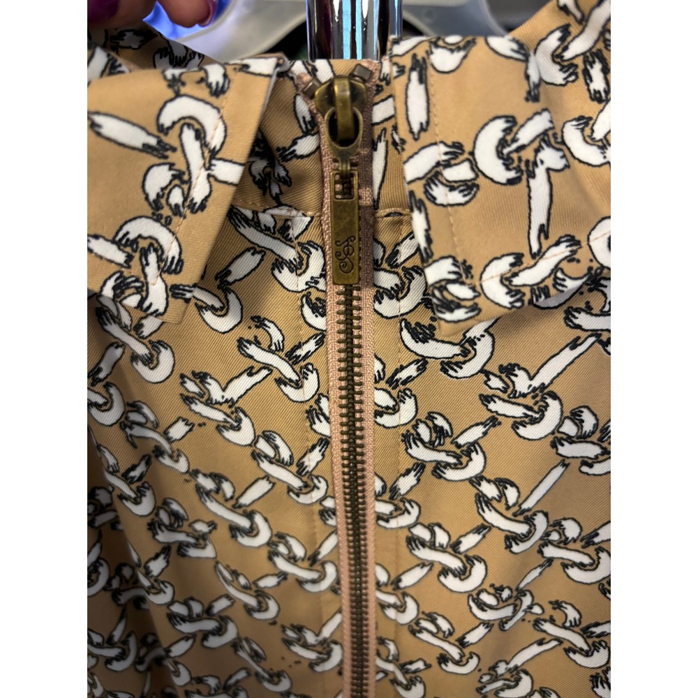 Jessica Simpson Tan Chain Link Halter Neck Pleated A-Line Dress with Pockets 10 - Picture 8 of 8